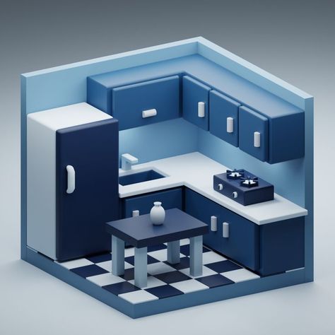 #blender #rendering #modelling Blender Architecture, Rap Album Covers, Bangunan Minecraft, Blender Models, 3d Interior Design, Isometric Design, Kawaii Room, Simple Kitchen, Cute House