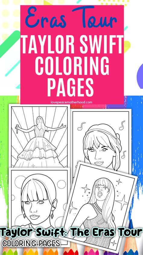 As one of the most successful pop stars of her generation, Taylor Swift has captivated audiences with her powerful lyrics and ever-evolving style, making her an inspiring subject for coloring pages and creative projects!   Taylor Swift Coloring Pages 7 pages |  Instant Download The Eras Tour | Taylor Swift Birthday Party |  Unofficial Swift Printable Activity  Included in this resource: -7 Taylor Swift Inspired Coloring Pages -8.5" x 11" US Letter Size PDF File Taylor Swift Crafts For Kids, Taylor Swift Coloring Pages, Taylor Swift Birthday Party, Powerful Lyrics, Learning Games For Toddlers, Motherhood Advice, Library Crafts, Eras Tour Taylor Swift, Eras Tour Taylor