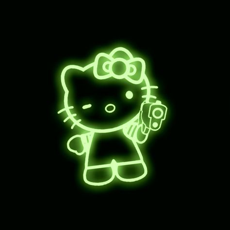 Green Hello Kitty, Dark Grunge Aesthetic, Green Y2k, Walpaper Hello Kitty, Wallpaper Iphone Love, Dark Grunge, Hello Kitty Backgrounds, Hello Kitty Cartoon, Hello Kitty Halloween