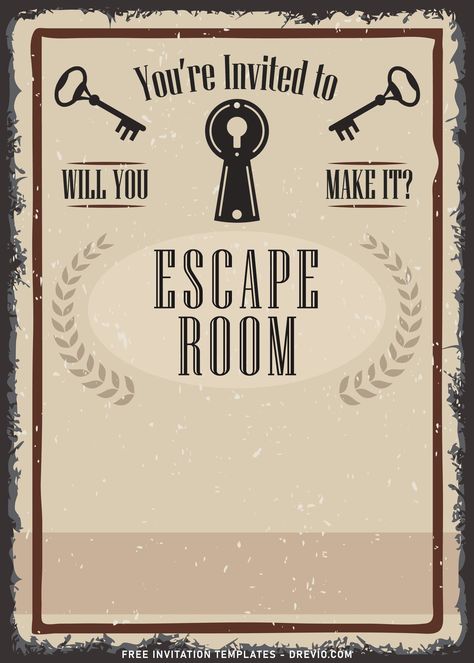 Download 8+ Fun Riddles Escape Room Birthday Invitation Templates How to Throw an Escape Room Birthday Party at Home           A DIY escape room party is a great way to celebrate without having to worry about the gender b... Escape Room Birthday Party, Reunion Invitation, Rack Card Templates, Escape Room Party, Room Diys, Diy Escape Room, Fun Riddles, Template Design Ideas, Escape Room For Kids