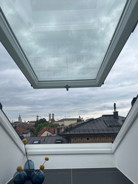 #munich #münchen #rooftopview #rooftop #aesthetic #windows Roof Window Aesthetic, Rooftop Window, Apartment Windows At Night, Rooftop Aesthetic, City Window Aesthetic Night, Nyc Window View Aesthetic, Open Window At Night Aesthetic, Vision 2024, Blue Period