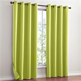 Edison Blackout Grommet Curtain  $71 + shipping for 4 panels Lime Green Curtains, Green Curtains Bedroom, Green Boys Room, Lounge Curtains, Room Darkening Ideas, Green Drapes, Green Lounge, Green Boys, Luxury Dining Tables