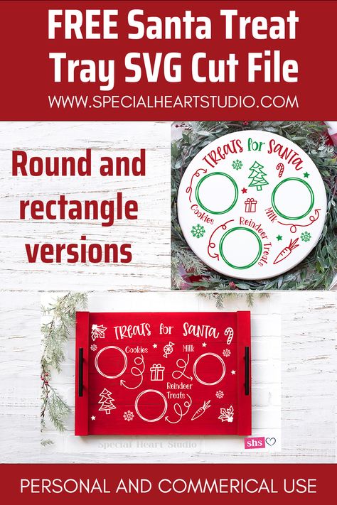 Cricut Christmas Crafts, Santa Treat Tray, Cricut Projects Christmas, Santa Tray, Cricut Projects Easy, Cookies For Santa Plate, Santa Plate, Christmas Tray, Christmas Craft Fair