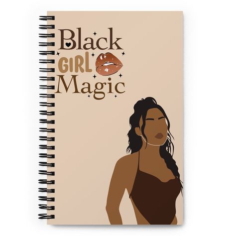 A good notebook can help you with motivation to take more notes, write down ideas, or list future dreams. This custom wire-bound notebook will be a great daily companion whenever you need to put your thoughts down on paper! • Covers with soft-touch coating • Cover weight: 10.38 oz/yd² (352 g/m²) • Page weight: 2.62 oz/yd² (89 g/m²) • Metal wire-o binding • 140 dotted pages Custom Notebook Cover Ideas, Magic Notebook, Planner Designs, Journal Black, Future Dreams, Notebook Gift, Boss Babe Quotes, Babe Quotes, Dotted Page