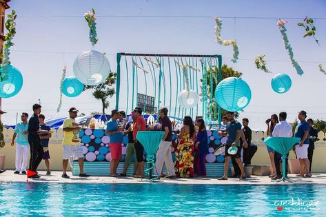 White Pool Party, Wedding Pool Party Decorations, Pool Party Decor, Indian Wedding Decorations Receptions, White Pool, Wedding Pool Party, Pool Party Decorations, Wedding Planning Decor, Desi Wedding Decor