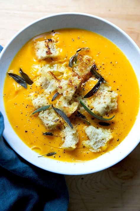 Roasted Butternut Squash and Garlic Soup | Alexandra's Kitchen Repairvite Diet, Alexandra Cooks, Alexandra Stafford, Garlic Roast, Peasant Bread, Butternut Soup, Simple Soup, Fall Soup, Garlic Soup