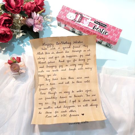 Handwritten letter for best friend ❤️ DM or WhatsApp us at 9538765634 for orders or queries. . . #handmadecards #handmadegifts #giftsforher #giftideas #handmade #giftbox #diy #letter #bestfriend #friendship Handmade Letter For Best Friend, Letters To Best Friend Handwritten, Handwritten Letters For Best Friend, Letter For Best Friend, Letter To Best Friend, Happy Birthday Bestie, Handwritten Letter, Bff Birthday, Aesthetic Letters