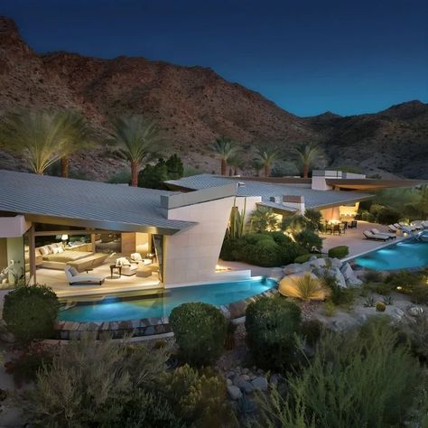 Inside a Dream Home in the desert in Palm Desert, California 😎 Would you live here full-time? 📍Palm Desert, California 4 Beds - 4 Full Baths - 1 Half Bath + 8,148 Sq. Ft. - 2.4 acres Sold at $13,558,000 This property is more than just exquisite; it's a modern desert masterpiece. Set in a private hillside location, the home blends into the natural terrain. Inside, the cedar ceiling of the Great Room creates a dramatic entrance, while floor-to-ceiling glass offers panoramic views of the Sant... Cedar Ceiling, California Mansion, Palm Desert California, Dramatic Entrance, Modern Desert, Just Sold, Palm Desert, Half Bath, In The Desert