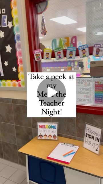 Madison Rowe on Instagram: "Need help thinking about your set up for Meet the Teacher Night?! I can help!

My Meet the Teacher blog has links to everything you see here, and it gives lots more info than this 40 second reel can give you! 

I’ve also got an entire Instagram story highlight dedicated to meet the teacher, where I talk about it and how I manage it! 

Comment MEET THE TEACHER below and I’ll send you alllllll the deets! 🤩

#meettheteacher #firstweekofschool #backtoschool" Meet The Teacher Night, School Prep, Teacher Photo, Teacher Craft, Back To School Night, Second Grade Teacher, Instagram Story Highlight, Kindergarten Class, Meet The Teacher