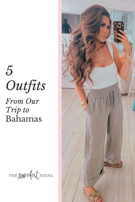 Shore Excursion Outfit, Outfit Ideas Spring 2023 Casual, Mom Spring Break Outfits, Spring Resort Outfits, Embarkment Day Outfit, Outfits For Beach Vacation Woman Casual, Cruise Outfits For Women In 30s, Excursion Outfit Carribean, What To Wear To The Bahamas