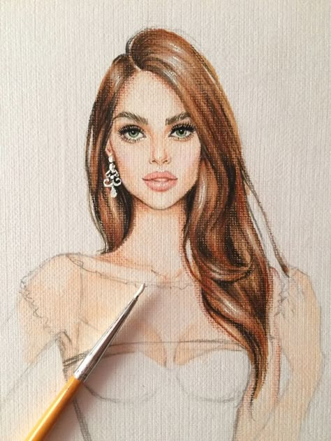 Designing Dress, Fashion Illustration Face, Fashion Figure Drawing, Fashion Drawing Sketches, Fashion Drawing Tutorial, Fashion Drawings, Fashion Illustration Sketches Dresses, Face Illustration, Fashion Design Sketchbook