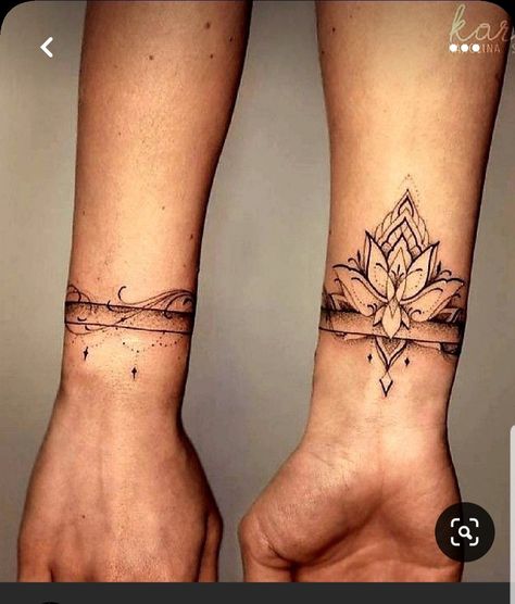 Cover Up Tattoos For Men, Wrist Band Tattoo, Wrist Bracelet Tattoo, Wrist Tattoo Cover Up, Mandala Hand Tattoos, Cuff Tattoo, Anklet Tattoos, Tasteful Tattoos, Forearm Tattoo Women