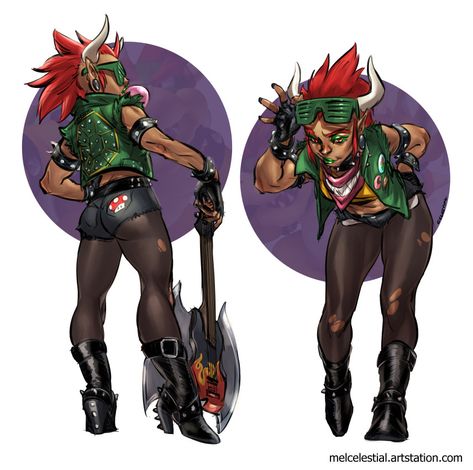 Bowser Cosplay, Bowser Costume, Punk Character Design, Punk Character, Diy Couples Costumes, Cute Halloween Makeup, City Cartoon, Cosplay Diy, Halloween Inspo