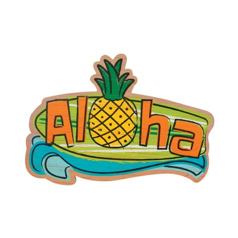 Surf Sign, Aloha Sign, Aloha Surf, Luau Decorations, Luau Party Supplies, Luau Party Decorations, Hawaiian Party Decorations, Luau Theme Party, Hang 10