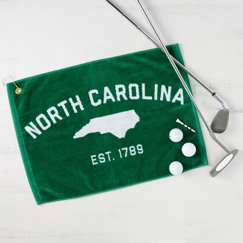 "North Carolina EST. 1789" Golf Towel | North Carolina Apparel – Our State Store Golf Branding, Golf Logo Design, Merch Inspiration, Royal Eagle, Golf Images, Players Club, Club Branding, Golf Pictures, Golf Logo