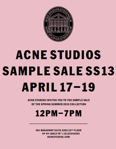 It's an Acne Studios Sample Sale! - OPENING CEREMONY Sample Sale Poster, Studio Candle, Typography Magazine, Acne Studio, Type Inspiration, Graphics Layout, Simple Poster, Typo Logo, Poster Ads