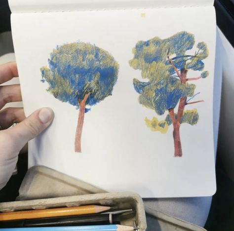 @k0.za Trees Drawing Reference, Color Pencil Techniques, Illustration Pencil, Color Pencil Illustration, Illustration Nature, Arte Inspo, Sketchbook Inspiration, Color Pencil, Art Practice