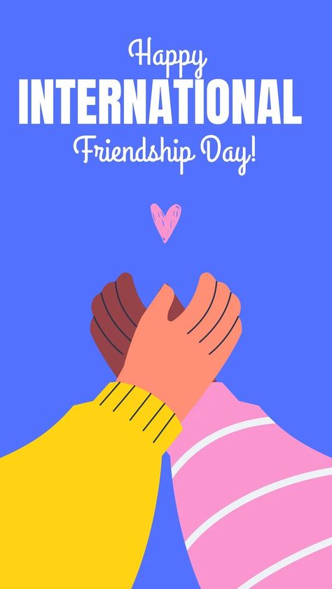 Templates Friendship Day Collage Template, Friendship Day Templates Instagram, Friendship Day Greetings, International Friendship Day, Pink Cartoon, Font Combos, Create Your Story, Friendship Day, Story Setting