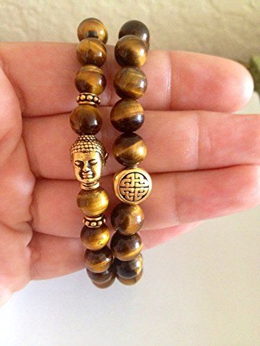 Eternal Knot, Buddha Bracelets, Buddha Jewelry, Tiger Eye Jewelry, Men Bracelets, Mens Bracelets, Beads Bracelet Design, Men's Bracelets, Tiger Eye Beads