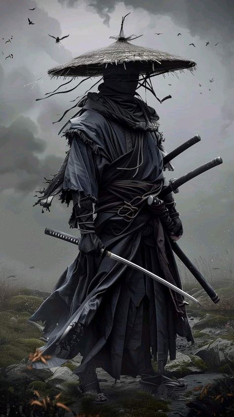 Guerriero Samurai, Japanese Art Samurai, Warrior Concept Art, Samurai Wallpaper, Image Moto, Warriors Wallpaper, Dark Fantasy Artwork, Samurai Artwork, Japanese Warrior