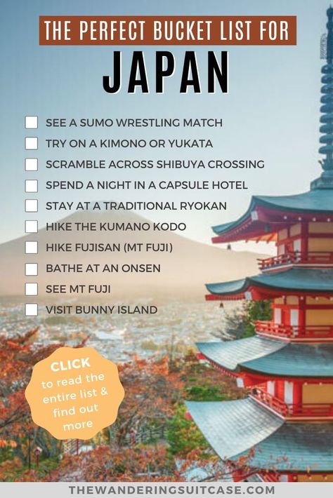 Bucket list experiences in Japan. Best things to do in Japan. Bucket list-worthy experiences to add to your Japan itinerary. Things to do in Japan and things you can't miss when you're visiting Japan. Holiday In Japan, Places To Visit In Japan Bucket Lists, Japan Best Places, Vacation In Japan, Japan To Do List, Bucket List Japan, Bucket List Things To Do, Things To Do In Japan Bucket Lists, Asia Travel Bucket List