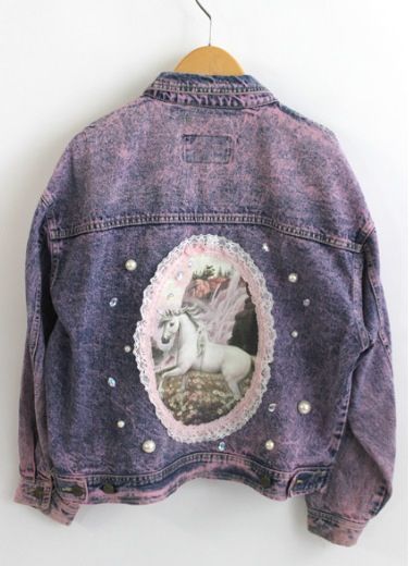 Grunge Jacket, Tumblr Grunge, Grunge Tumblr, Ellie Saab, Unicorn Outfit, Battle Jacket, Pastel Grunge, Jeans Jacket, A Unicorn