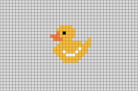 Duck Pixel Art from BrikBook.com #Duck #Bird #Animal #pixel #pixelart #8bit Shop more designs at http://www.brikbook.com Easy Perler Bead Patterns, Pearl Beads Pattern, Hama Bead, Diy Perler Bead Crafts, Pixel Art Grid, Diy Perler Beads, Mini Cross Stitch, Iron Beads, Pixel Pattern