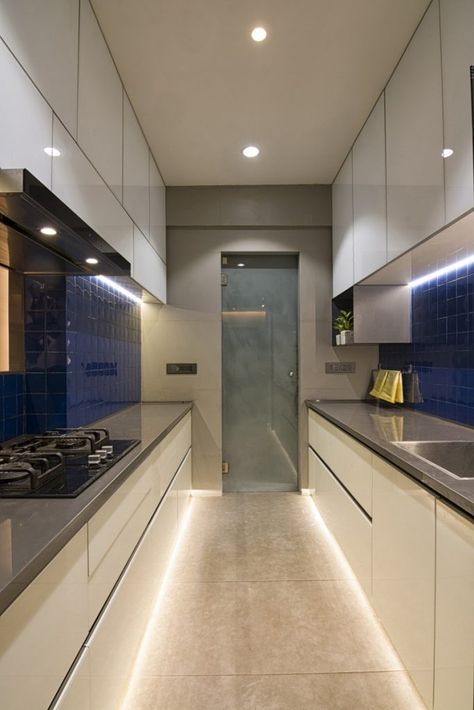 3BHK Apartment Expressing Its Roots And Traditions In Details | ISM Architects - The Architects Diary Semi Modular Kitchen Design, Parallel Kitchen Design, Focus Walls, Latest False Ceiling Designs, Flat Interior Design, Modern Kitchen Decor, Kitchen Modular, Modular Kitchen Design, Kitchen Remodel Design