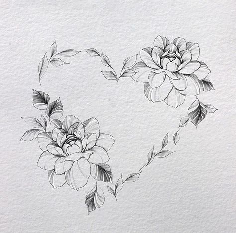 Flower Heart Tattoo Designs, Vine Heart Tattoo, Unique Tattoo Ideas For Women Creative, Tattoo Ideas Belly, Tattoo Designs Infinity, Floral Heart Tattoo Design, Heart And Flower Tattoo, Traditional Tattoos For Men, Unique Floral Tattoo