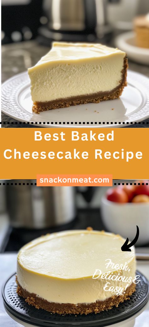 The Best Cheesecake Recipe | Lauren's Latest - Snack On Meat Best Classic Cheesecake Recipe, Deep Dish Cheesecake, No Water Bath Cheesecake Recipe, Home Made Cheesecake Recipe, Plain Cheesecake Recipes Easy, No Water Bath Cheesecake, Fast Cheesecake Recipes, Plain Cheesecake Recipes, Cheesecake Recipes No Water Bath