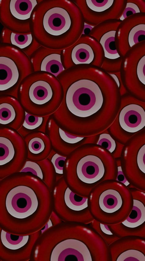 Evil Eye Red Wallpaper, Red Evil Eye Wallpaper, Evil Eye Background, Lock Screen Picture, Puffy Wallpaper, Red Evil Eye, Iphone Wallpaper Blur, Kaws Wallpaper, Evil Eye Art