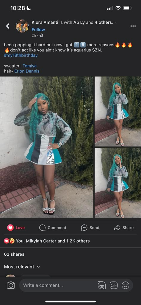 Blue Birthday Outfits, 17 Birthday Outfit Ideas, 17th Birthday Outfit Ideas, 18th Birthday Outfit Ideas, Sag Szn, Wave Collage, 19th Birthday Outfit, 90s Theme Party Outfit, Boho Braided Hairstyles