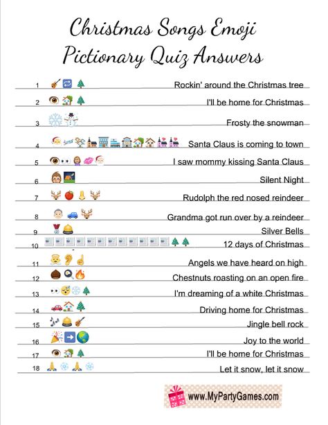 Free Printable Christmas Songs Emoji Pictionary Quiz Answer Key Christmas Bunco, Christmas Song Games, Winter Party Games, Quiz Ideas, Christmas Pictionary, Christmas Emoji, Emoji Christmas, Christmas Puzzles, The Christmas Song