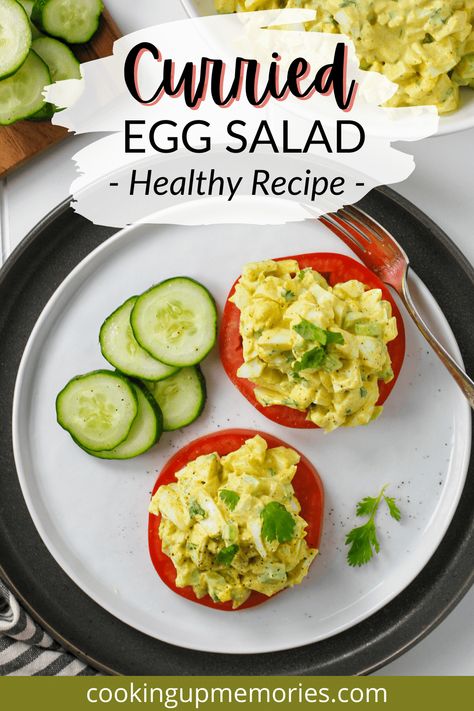 Curried Egg Salad Curried Egg Salad Recipe, Curried Egg Salad, Curry Egg Salad, Classic Tuna Salad, Healthy Egg Salad, Cooking Hard Boiled Eggs, High Protein Dishes, Meat Salad, Sandwich Ingredients