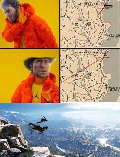 Heh. I Think I Know Better Than some Dumb Map... Red Dead Redemption 2 Meme Funny, Rdr2 Map, Rdr2 Funny, Red Dead Redemption Art, Red Dead Redemption 3, Read Dead, Western Artwork, Dead Memes, Red Dead Redemption Ii