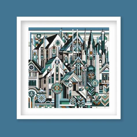 🏙️✨ Hey friends! Check out these amazing geometric cross-stitch designs I found on Etsy! 🎨🧵 I just had to share these stunning pieces from Stitch Junction. They're perfect for adding a touch of modern elegance to any room. The intricate details and unique patterns make these pieces stand out. 🌟 🌟 Why You’ll Love It: Unique geometric patterns that catch the eye High-quality materials for a lasting finish Perfect for art lovers and DIY enthusiasts A great conversation starter and a chic addi... Architecture Embroidery, City Cross Stitch, Village Architecture, Modern Village, Stitch Ideas, Pretty Designs, Pattern Modern, Tole Painting, Art Lovers