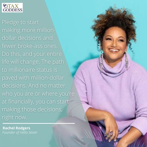 Rachel Rodgers, the founder of Hello Seven, released her book We Should All Be Millionaires: A Woman’s Guide to Earning More, Building Wealth, and Gaining Economic Power today and she has a message for all women who dream of having a 7 figure business. #CashIsKing #TaxGoddess #TaxGoddessExpress #TaxGoddessLive #TaxGoddessInternational #StrategicTaxCoach Rachel Rodgers, Becoming A Millionaire, Be A Millionaire, Building Wealth, Become A Millionaire, Her Book, Wealth Building, Dream Board, Real Estate Investing