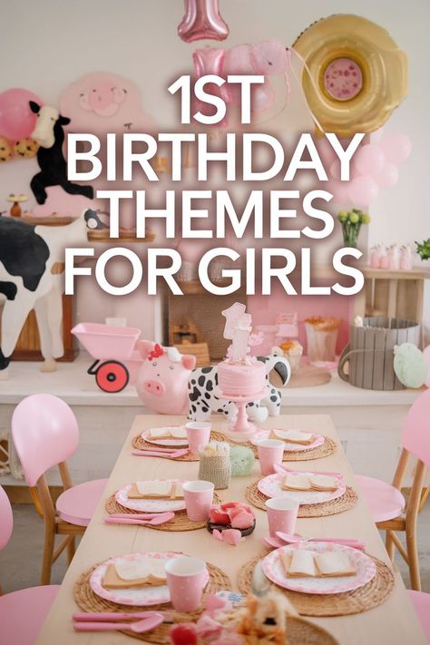 Must-Try Themes for a Baby Girl’s First Birthday First Birthday Theme Ideas, Birthday Themes For Girls, Unicorn First Birthday, Sweet One Birthday, 1st Birthday Theme, First Birthday Theme, Birthday Theme Ideas, Baby's 1st Birthday, 1st Birthday Themes