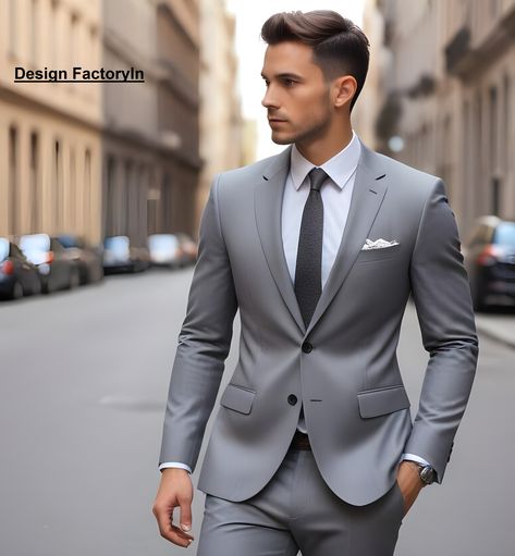 MEN WEDDING SUIT, Slim Fit Cotton Blend Grey 2 Piece Suits by DesignFactoryIN on Etsy Suits Grey Men, Grey Color Suits For Men, Dark Gray Suit Wedding, Grey Suit Groom, Fiance Suit, Coat Pant For Men Suits Wedding, Coat Pant For Men, Grey Mens Suit, Men Wedding Suit