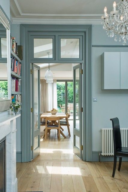 Partition Door, Internal Glass Doors, Glass Doors Interior, Modern Vintage Home, Wooden Floors, Victorian Terrace, French Doors Interior, French Door, Interior Barn Doors