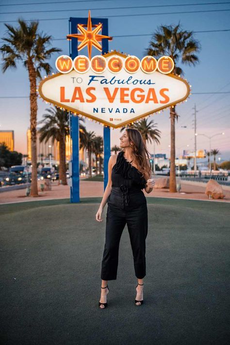 What to Wear in Vegas in 2023 | Vegas Outfit Ideas - Dana Berez What To Wear In Vegas, Vegas Instagram, Welcome To Las Vegas Sign, Vegas Outfit Ideas, Stripped Outfit, Summer Vegas Outfit, Las Vegas Trip Planning, Vegas Trip Planning, Las Vegas Dress