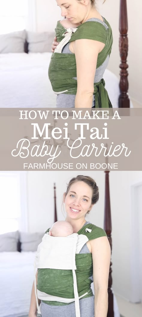 Learn how to make a Mei Tai baby carrier with this simple tutorial. It costs less than $20 to make and should hold your little one for years to come. #farmhouseonboone #diymeitai #meitai #babywearing Baby Carrier Pattern Free, Baby Carrier Costume, Kangaroo Baby Carrier, Baby Carrier Pattern, Infantino Baby Carrier, Boba Baby Carrier, Twin Baby Carrier, Front Baby Carrier, Mei Tai Baby Carrier