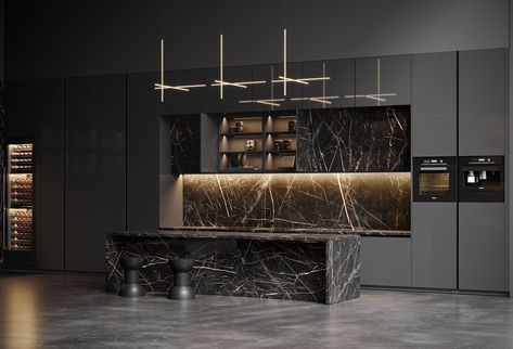 Prism Kitchen by Moralia | Luxury Contemporary Innovative Design Neutral Backsplash Kitchen, Brick Kitchen Backsplash, Designer Kitchens, Small Cottage Kitchen, Painted Kitchen Cabinets Colors, Custom Kitchens Design, Small Kitchen Layouts, Marble Collection, Coffee Bars In Kitchen