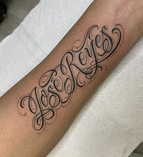 Name Tattoo Fonts For Men, Cursive Tattoo Fonts For Men, Jose Name Tattoo Design, Royalty Tattoo Lettering, Word Lettering, Hernandez Tattoo Lettering, Watch Tattoos, Tattoo Lettering Fonts, Tattoo Lettering