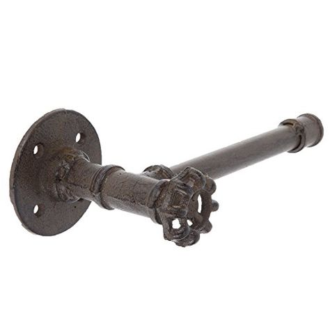 Faucet Head Metal Toilet Paper Holder Pipe Rustic Industrial Toilet Paper Holder Farmhouse Shabby Country Home Décor Nautical Toilet Paper Holder, Toilet Paper Holder Industrial, Industrial Faucet, Industrial Toilets, Bathroom Toilet Paper Holders, Rustic Bathroom Designs, Gray Walls, Industrial Bathroom, Iron Pipe