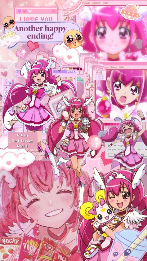 Glitter Lucky!!! #GlitterLucky #Glitterforce #cute #kawaii #pink #vibe Candy From Glitter Force, Glitter Force Poster, Glitter Force Wallpaper Aesthetic, Glitter Lucky Pfp, Glitter Force Wallpaper, Glitter Force Characters, Glitter Lucky, Pink Vibe, Pretty Wallpaper Ipad