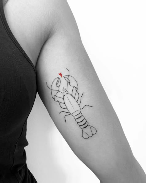 Lobster Tattoo, Anniversary Tattoo, Delicate Tattoos For Women, Backwards Hat, Wife Tattoo, Tattoo Posters, My Lobster, Couple Tattoo, Blossom Tattoo