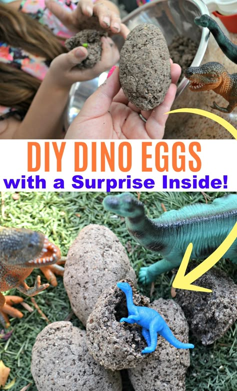 Dinosaur Diy, Dinosaur Activities Preschool, Surprise Eggs Toys, Diy Dinosaur, Dinosaurs Preschool, Dino Eggs, Dinosaur Themed Birthday Party, Egg Toys, Dinosaur Activities