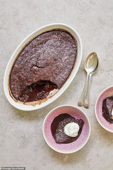 Mary Berry's Quick Cooking: Indulgent chocolate surprise | Daily Mail Online Mary Berry Recipes, Chocolate Sponge Pudding, Berry Cakes, Chocolate Surprise, Mary Berry Recipe, Berry Recipes, Paul Hollywood, Baking Inspiration, British Baking