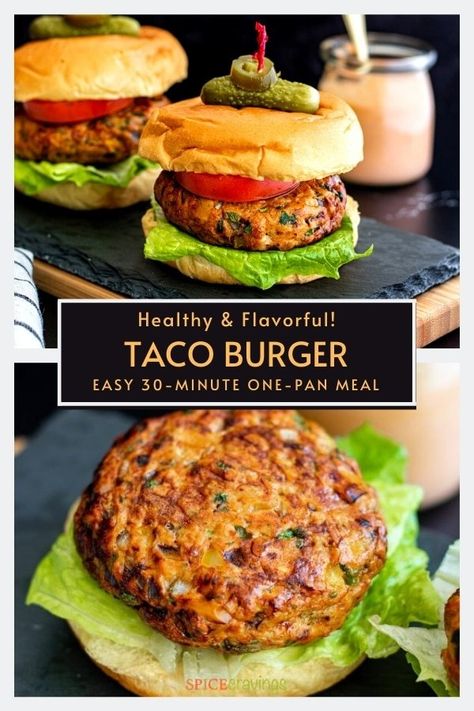 Soft Hamburger Buns, Texmex Recipes, Ground Chicken Burgers, Sliders Recipes, Cravings Recipes, Taco Burger, Winter Foods, Food Sensitivity, Chicken Burgers Recipe